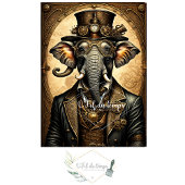 Musselin Elephant Steampunk Hat Tissue paper Seidenpapier