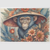 Musselin Flower Hat Cute chimp v11 Tissue Paper Seidenpapier (Vorderseite)