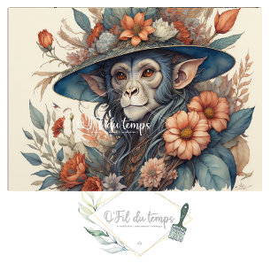 Musselin Flower Hat Cute chimp v12 Tissue Paper Seidenpapier
