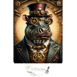 Musselin Hippotamus Steampunk Hat Tissue Paper Seidenpapier