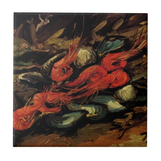 Mussels und Shrimp von Vincent van Gogh Fliese (Vorderseite)