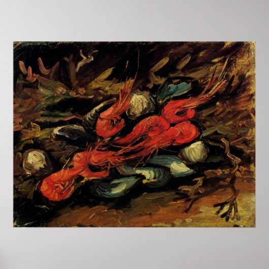 Mussels und Shrimp von Vincent van Gogh Poster (Vorne)