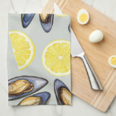 Mussels und Zitronen von Natasha Us Geschirrtuch (Viertel Falte)