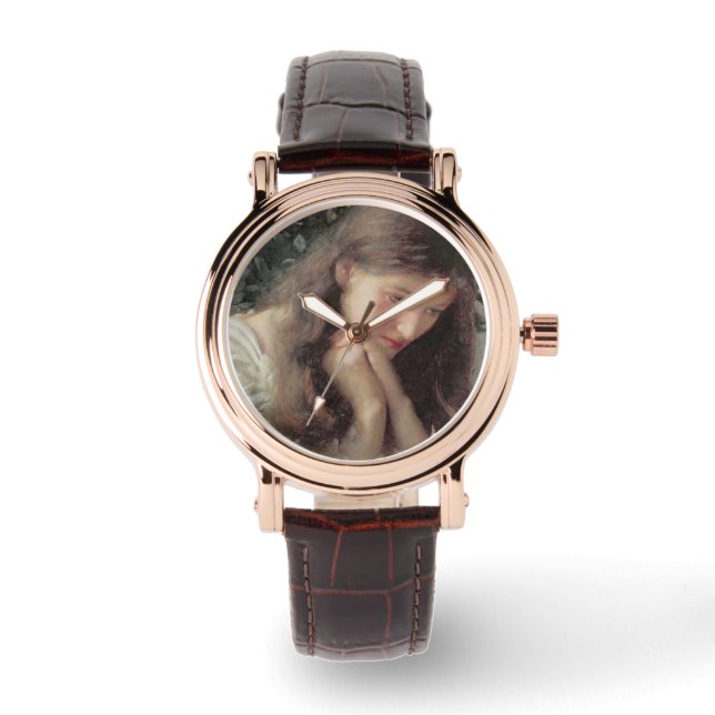 Müßiggang (Schöne Frau in Tränen) Armbanduhr (Vorderseite)