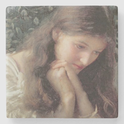 Müßiggang (Schöne Frau in Tränen) Steinuntersetzer (Vorderseite)