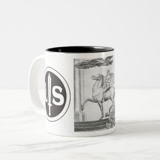 Mussolini Duce Lotta Studentesca Zweifarbige Tasse (Vorderseite Links)