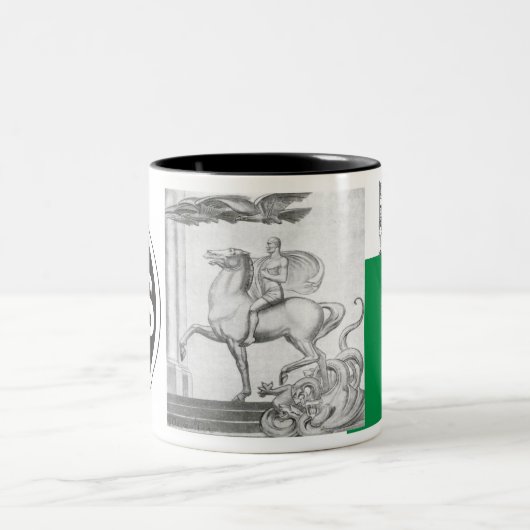 Mussolini Duce Lotta Studentesca Zweifarbige Tasse (Mittel)