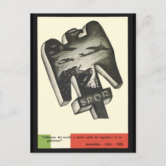Mussolini Propaganda Postkarte (Vorderseite)