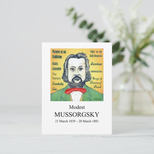 Mussorgsky Postkarte (Stehend Vorderseite)