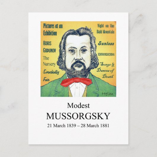 Mussorgsky Postkarte (Vorderseite)