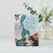 Must Be a Mermaid Mixed Media Collage Postkarte (Stehend Vorderseite)