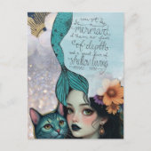Must Be a Mermaid Mixed Media Collage Postkarte (Vorderseite)