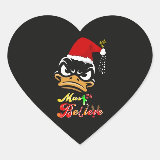 Must Believe Christmas Herz-Aufkleber (Vorderseite)