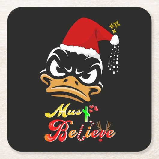 Must Believe Christmas Rechteckiger Pappuntersetzer (Vorderseite)