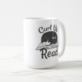 Must Curl Up Read Cat Lover Reading Design Kaffeetasse (VorderseiteRechts)
