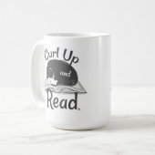 Must Curl Up Read Cat Lover Reading Design Kaffeetasse (Vorderseite Links)