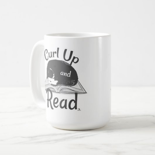 Must Curl Up Read Cat Lover Reading Design Kaffeetasse (Vorderseite Links)