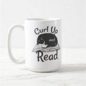 Must Curl Up Read Cat Lover Reading Design Kaffeetasse (Links)