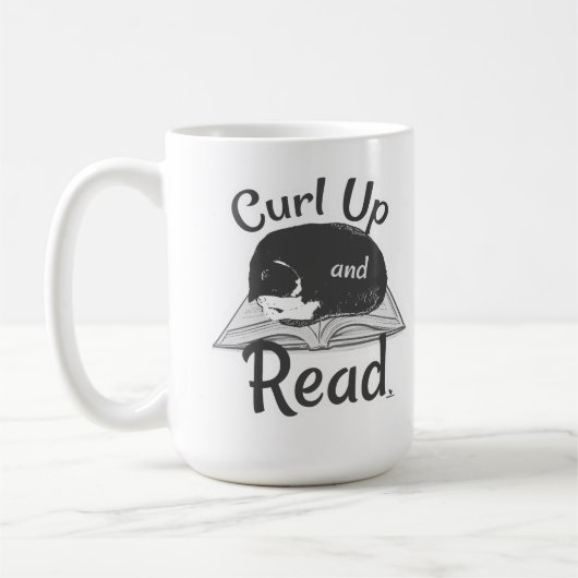 Must Curl Up Read Cat Lover Reading Design Kaffeetasse (Links)