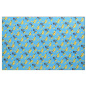 Mustaard Blue Cotton Fabric Stoff (Yard (91,4 cm))
