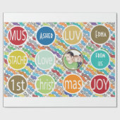 Mustache 1. Christams Hipster Personalisiertes Fot Geschenkpapier (Flach)