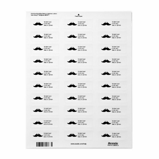 Mustache Address Labels Funny Mustache Spaß (Vorne)