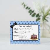 Mustache and Bow Krawatte 1. Geburtstag Einladung (Stehend Vorderseite)