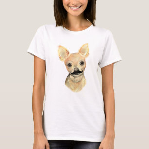 Mustache auf einem Niedlichen Hunde Humor T-Shirt