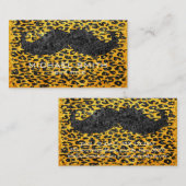 Mustache auf Vintagem Leopard Print #2 Visitenkarte (Vorne/Hinten)