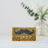 Mustache auf Vintagem Leopard Print #2 Visitenkarte (Stehend Vorderseite)