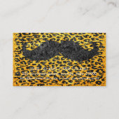 Mustache auf Vintagem Leopard Print #2 Visitenkarte (Rückseite)