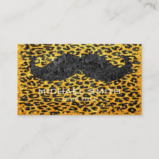 Mustache auf Vintagem Leopard Print #2 Visitenkarte (Vorderseite)