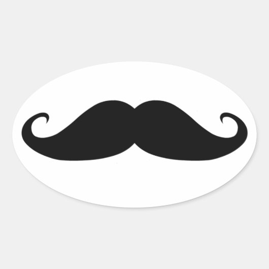 Mustache-Aufkleber Ovaler Aufkleber (Vorderseite)