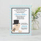 Mustache Baby Boy Baby Shower Einladung (Stehend Vorderseite)