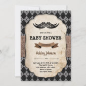 Mustache Baby Dusche Einladungskarte Einladung (Vorderseite)