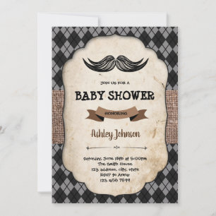 Mustache Baby Dusche Einladungskarte Einladung