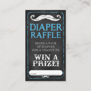 Mustache Baby Showdusche Windeln Raffle Ticket Bab Begleitkarte
