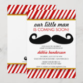 Mustache Babydusche Einladung (Vorne/Hinten)