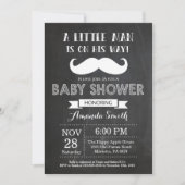 Mustache Babydusche Einladung (Vorderseite)