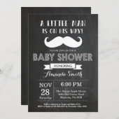 Mustache Babydusche Einladung (Vorne/Hinten)