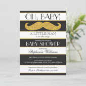 Mustache Babydusche Einladung - Kleiner Mann (Stehend Vorderseite)