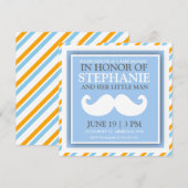 Mustache Babydusche lädt ein Einladung (Vorne/Hinten)