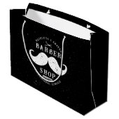 Mustache Barber Shop Barbershop Shopping Große Geschenktüte (Rückseite Schrägansicht)