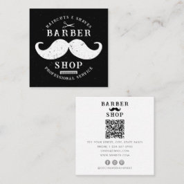 Mustache Barber Shop Modern Maskuline Friseursalon Quadratische Visitenkarte