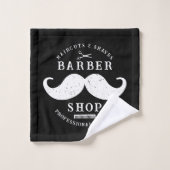 Mustache Barber Shop Modernes Friseursalon Barbers Badhandtuch Set (Waschlappen)