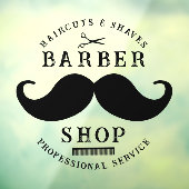 Mustache Barber Shop Modernes Friseursalon Barbers Fensteraufkleber (Blatt 3)