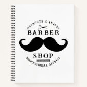 Mustache Barber Shop Modernes Friseursalon Barbers Notizblock (Vorderseite)