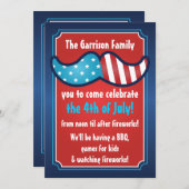 Mustache Bash 4. Juli Party Einladungen (Vorne/Hinten)