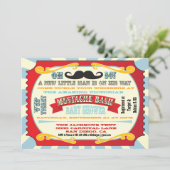 Mustache Bash Baby Shower Einladung (Stehend Vorderseite)