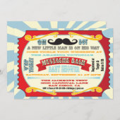 Mustache Bash Baby Shower Einladung (Vorne/Hinten)